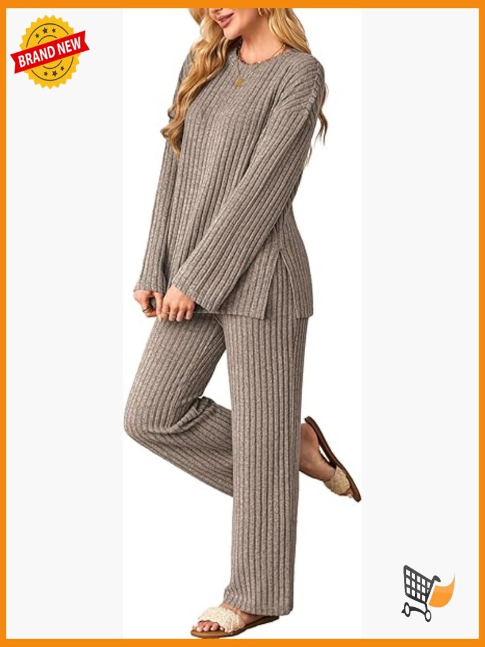 Cozy Knit 2 Piece Pajama Set Lounge Wear S-2XL